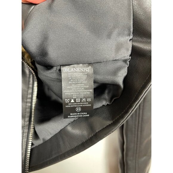 NWOT BlankNYC Night Fever Faux Leather Moto Jacket removable Faux Fur Collar XS - Picture 7 of 9